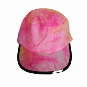 VTG Tie Dye Deadstock Cycle Hat Camp Hat Pink Black Trim